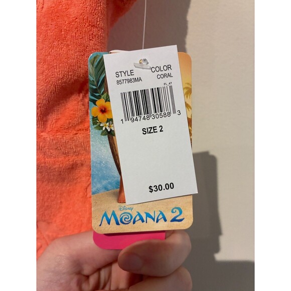 NWT Disney Moana 2 Coral Swim Coverup with Hood - Girls 2 - Picture 4 of 4